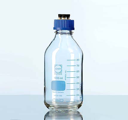 1 liter glass bottle for sampling screwed sealing cap