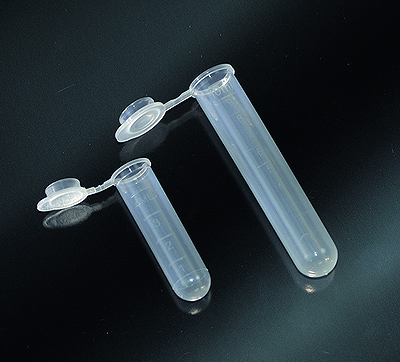 Cylindrical test tubes with hinged lid